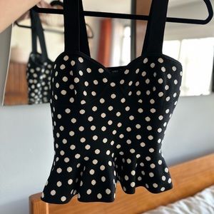 Express polka dot knit corset top